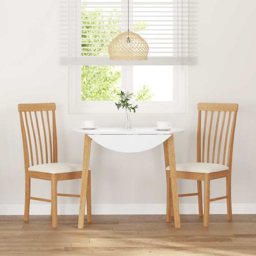 Трапезни столове с възглавници 2 бр масивна дървесина гума