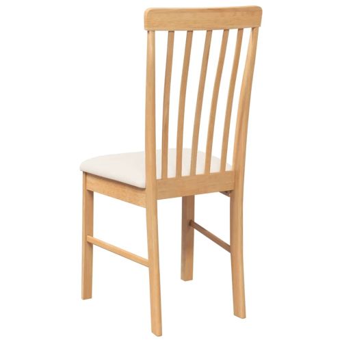 Трапезни столове с възглавници 2 бр масивна дървесина гума