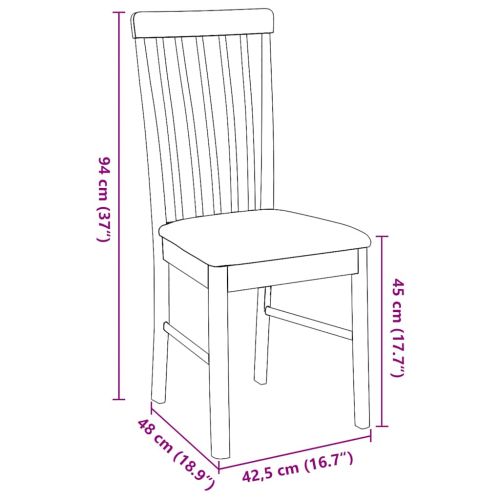 Трапезни столове с възглавници 2 бр масивна дървесина гума