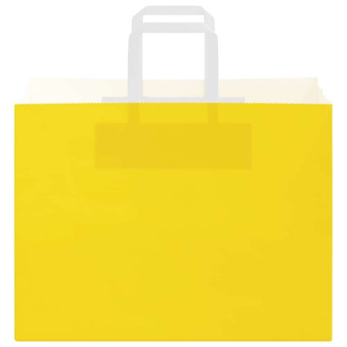 Хартиени торбички 250 бр с дръжки жълти 32x17x25 см