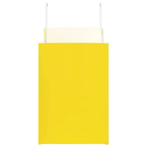 Хартиени торбички 250 бр с дръжки жълти 32x17x25 см