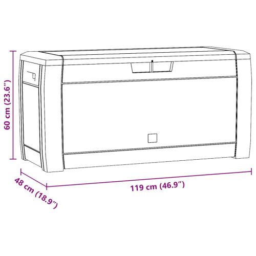 Градински сандък за съхранение антрацит 119x48x60 см PP