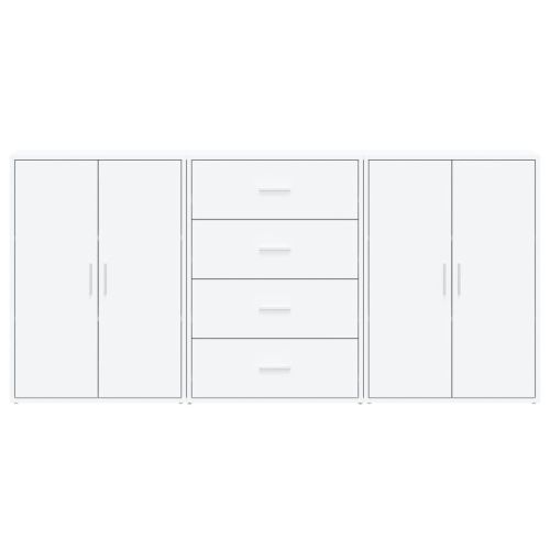 Сайдборди, 3 бр, бели, 60x31x84 см, инженерно дърво