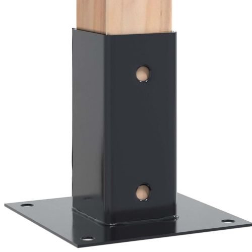 Основи за стълбове квадрат 4 бр прахово боядисана стомана