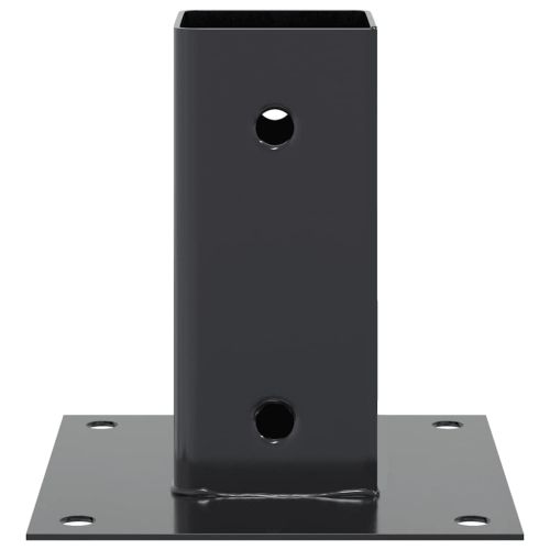 Основи за стълбове квадрат 4 бр прахово боядисана стомана