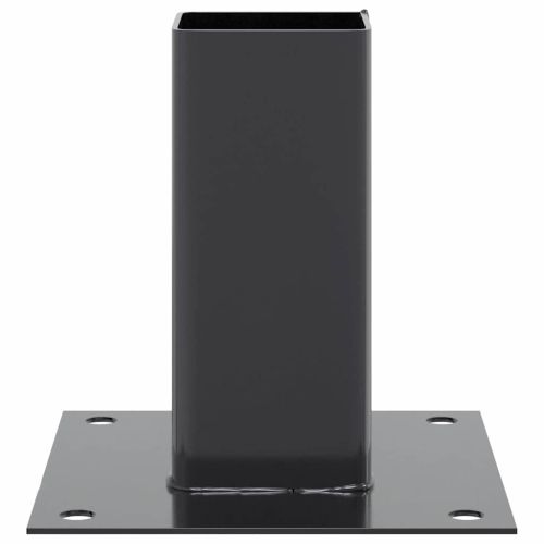 Основи за стълбове квадрат 4 бр прахово боядисана стомана