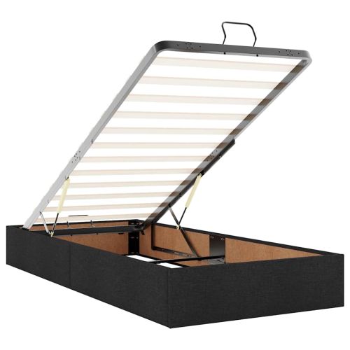 Османска легло с матрак и LED, черно, 200x200 см, плат