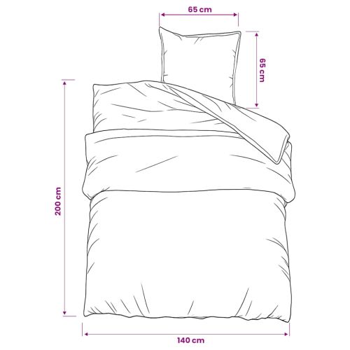Комплект спално бельо, черно, 140x200 см, памук