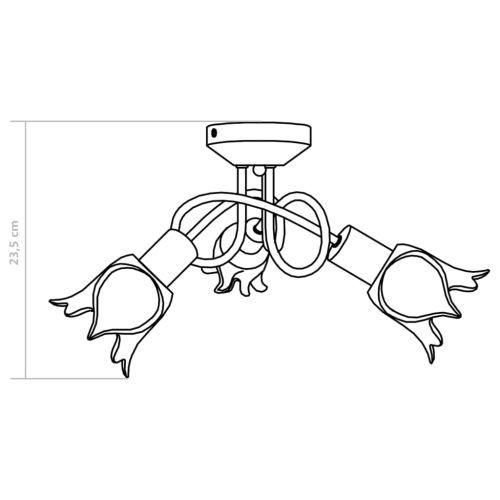 Полилей със стъклени абажури, за 3 крушки Е14, лале