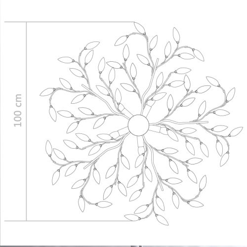 Лампа за таван с акрилни кристални листа за 5 крушки E14 бяла