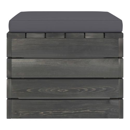 Градински мебели от палети 2 части с възглавници бор масив