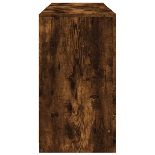 Сайдборд с LED светлини, oпушен дъб, 123x37x67 см