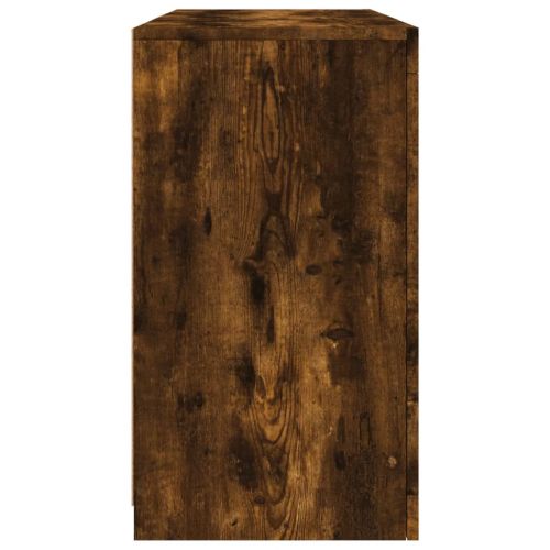 Сайдборд с LED светлини, oпушен дъб, 123x37x67 см