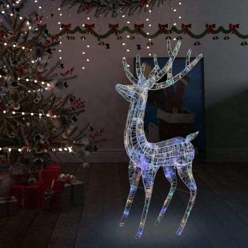XXL Акрилни коледни елени, 250 LED, 180 см, цветен