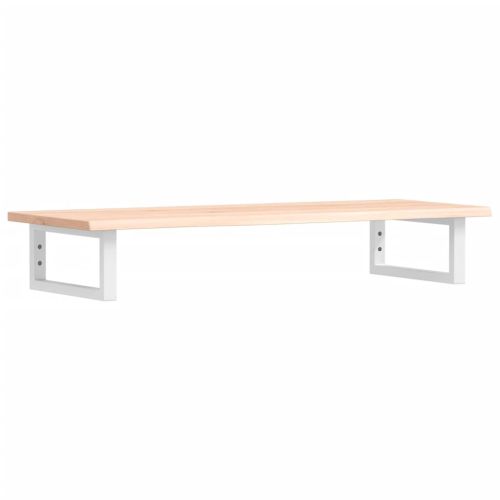 Стенен рафт за мивка, стомана и масивно дърво дъб