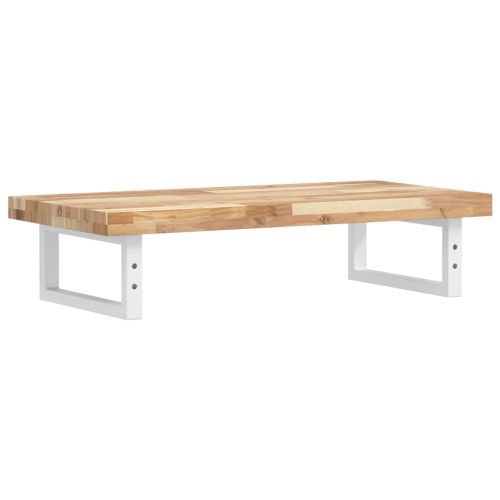 Стенен рафт за мивка, стомана и масивно дърво акация