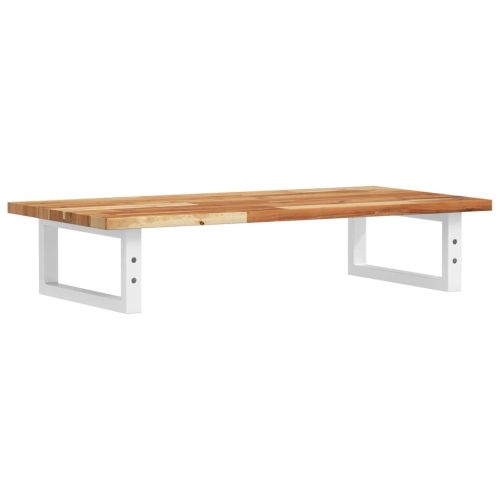 Стенен рафт за мивка, стомана и масивно дърво акация