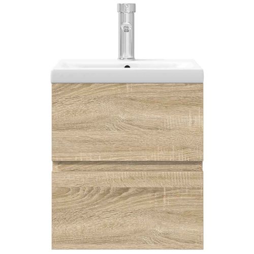 Комплект мебели за баня от 2 части, дъб сонома, инженерно дърво