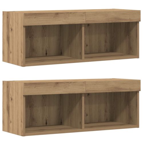 Комплект ТВ шкаф 8 pcs дъб артизан Инженерно дърво