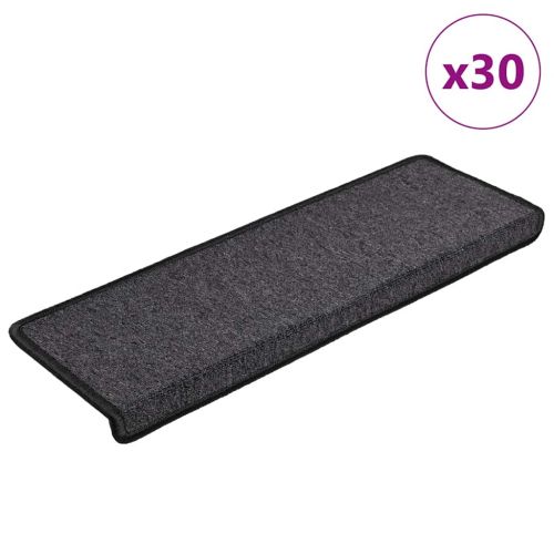 Изтривалки за стълби, 30 бр., 65x21x4 см, антрацит, правоъгълен ръб