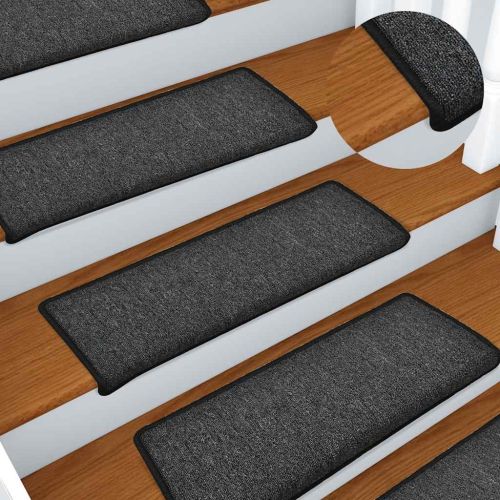 Изтривалки за стълби, 30 бр., 65x21x4 см, антрацит, правоъгълен ръб