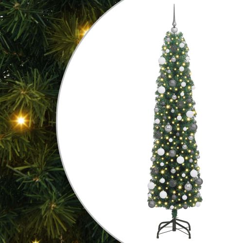 С изкуствено коледно дърво с 300 LED светодиода Зелен 180 cm