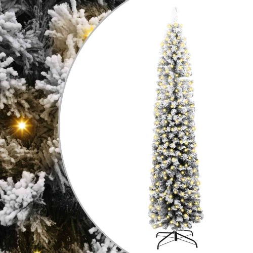 С изкуствено коледно дърво с 300 LED светодиода Зелен 210 cm