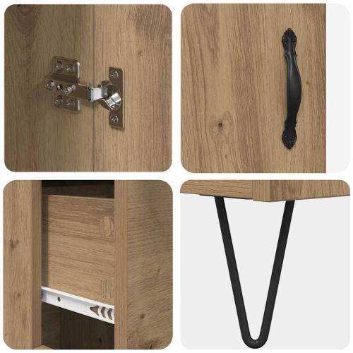 Висок шкаф с чекмедже Дъб 69,5 x 34 x 90 см Инженерно дърво