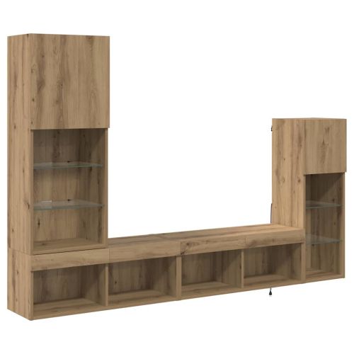 Стойки за телевизор 4 pcs Дъб Инженерно дърво