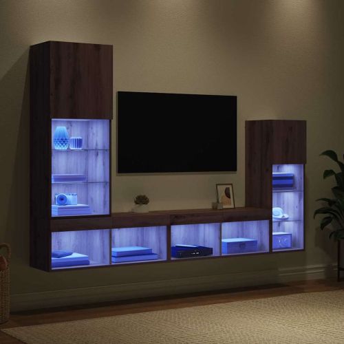 Стойки за телевизор 4 pcs Дъб Инженерно дърво