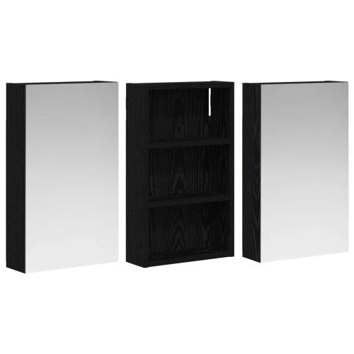 Комплект шкафове за баня с рафт с врата 3 pcs 90 x 10,5 x 50 см