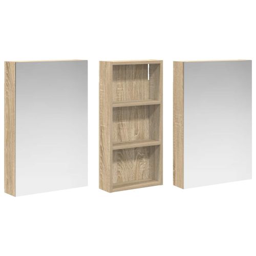 Комплект шкафове за баня с рафт 3 pcs 110 x 10,5 x 60,5 см