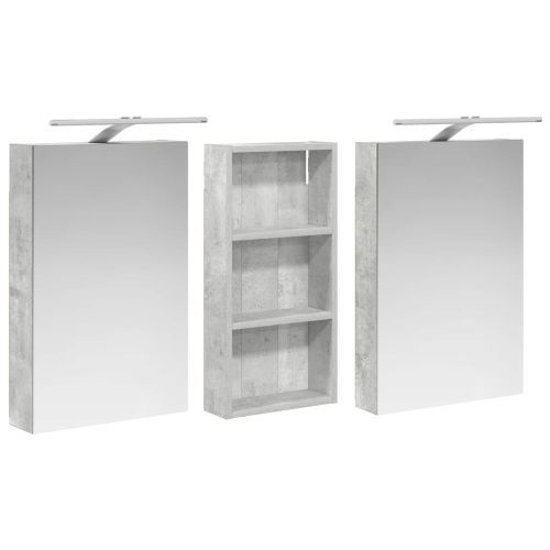 Комплект шкафове за баня с рафт 3 pcs 110 x 10,5 x 60,5 см