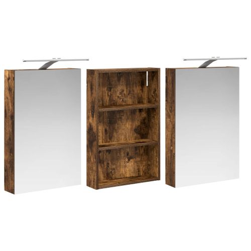 Комплект шкафове за баня с рафт 3 pcs 120 x 10,5 x 60,5 см