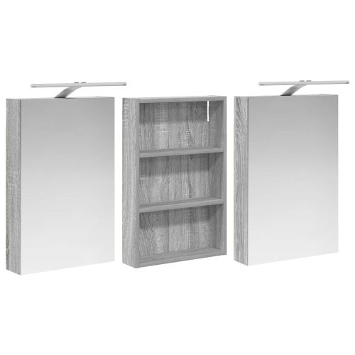 Комплект шкафове за баня с рафт 3 pcs 120 x 10,5 x 60,5 см