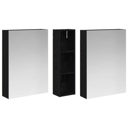 Комплект шкафове за баня с рафт 3 pcs 120 x 14,5 x 70 см