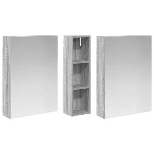 Комплект шкафове за баня с рафт 3 pcs 120 x 14,5 x 70 см