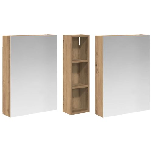 Комплект шкафове за баня с рафт 3 pcs 120 x 14,5 x 70 см