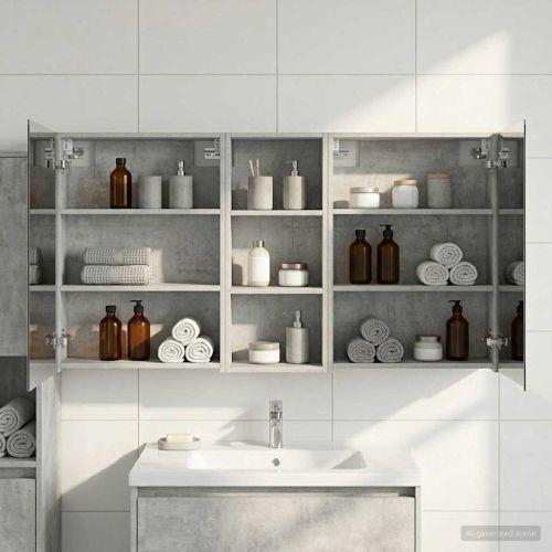 Комплект шкафове за баня с рафт 3 pcs 130 x 14,5 x 70 см