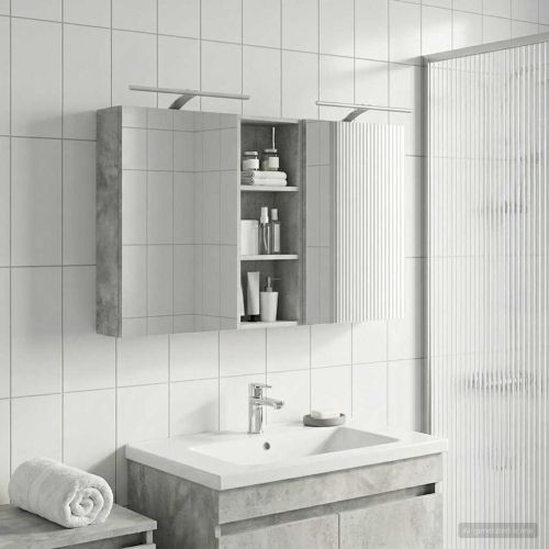 Комплект шкафове за баня с рафт 3 pcs 130 x 14,5 x 70 см