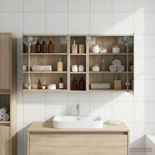 Комплект шкафове за баня 3 pcs 106 x 16 x 62,5 см