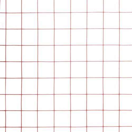 Кокошкарска мрежа, стомана с PVC покритие, 10x1 м, червена