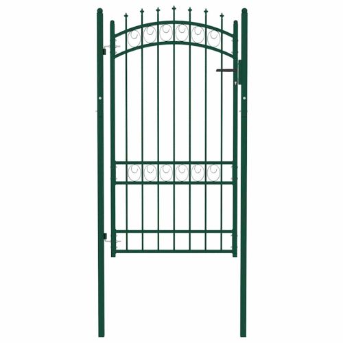 Оградна порта EMMEN с шипове, стомана, 103x134,5 см, зелена