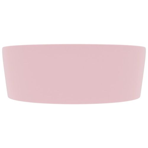 Луксозна мивка с преливник розов мат 36x13 см керамика