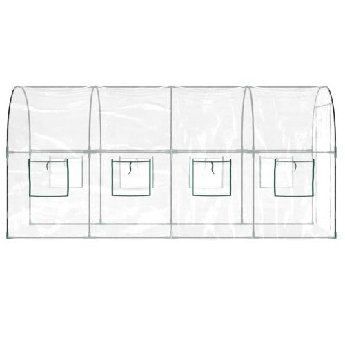Прозрачна оранжерия 160x400x190 см PVC и стомана с прахова боя