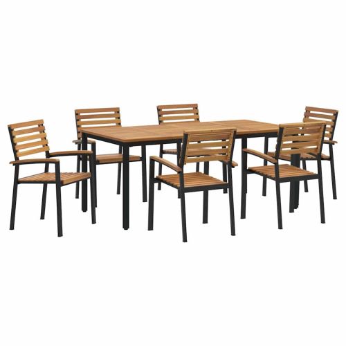 Комплект за хранене в градината 7 pcs Черно