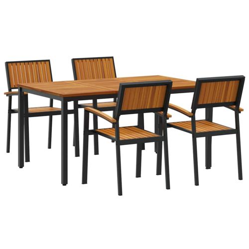Комплект за хранене в градината 5 pcs Черно