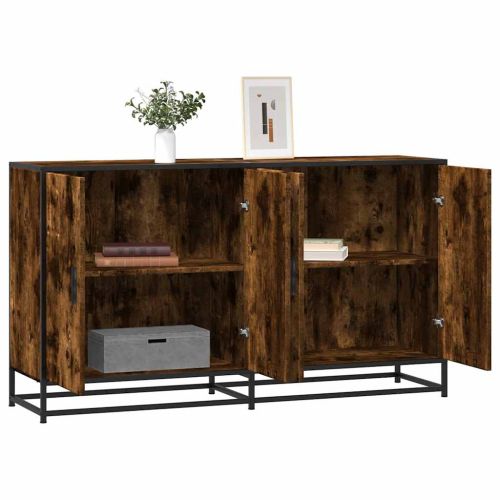 Бюфет опушен дъб 134x35x76 см инженерно дърво