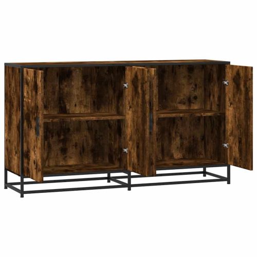 Бюфет опушен дъб 134x35x76 см инженерно дърво