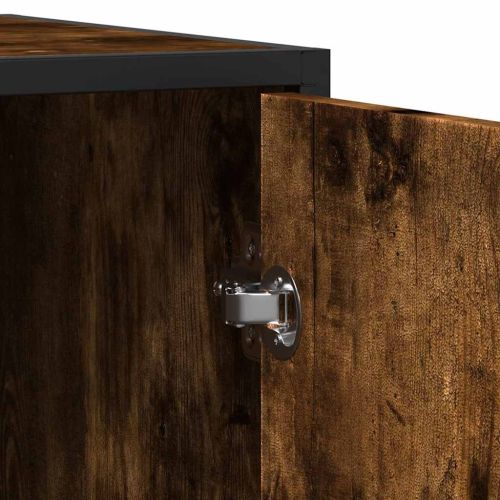 Бюфет опушен дъб 134x35x76 см инженерно дърво